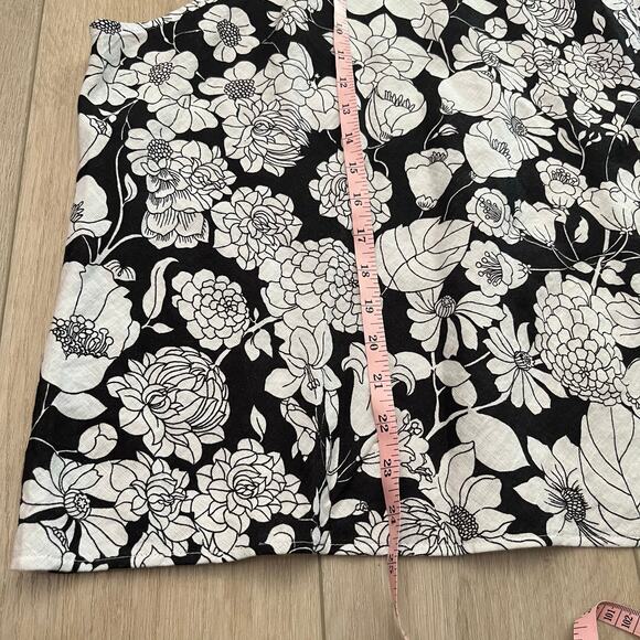 J.Crew Women’s Black & White Amber Floral Linen Halter Tank Sz XL - Picture 6 of 7